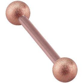 1.6mm Gauge PVD Rose Gold Barbell with Shimmer Balls
