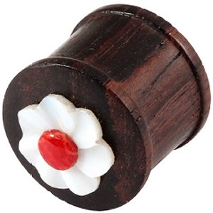 Sono Wood Plug with Shell Flower