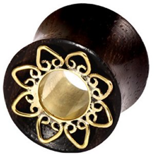 Sono Wood Tunnel with Brass Lotus Flower