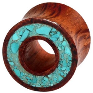 Rengas Wood & Crushed Turquoise Stone Tunnel