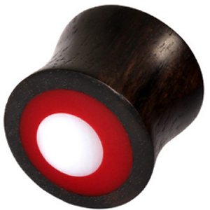 Areng Wood Red & White Target Plug