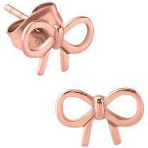 PVD Rose Gold Outline Bow Ear Studs