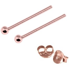 PVD Rose Gold on Sterling Silver Ball Ear Studs