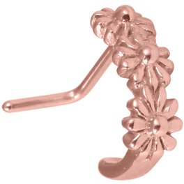 PVD Rose Gold Flowers Nose Wrap