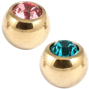 1.2mm Gauge PVD Gold on Steel Gemballs (2-pack)