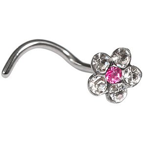 Steel Jewelled Daisy Nose Stud