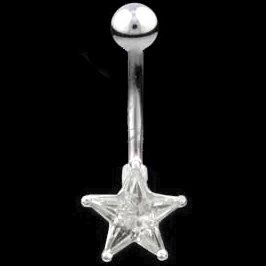 Jewelled Star Belly Bar - Internally-Threaded