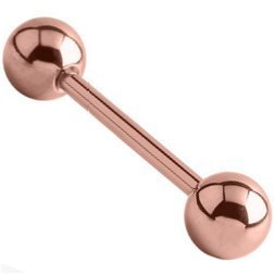 1.6mm Gauge PVD Rose Gold on Titanium Barbell