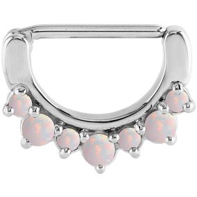 Steel Light Pink Opal Nipple Clicker