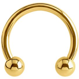 18ct Gold-Plated Circular Barbell