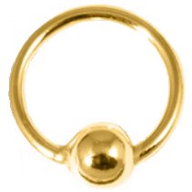 18ct Gold-Plate on Sterling Silver Ring with Ball