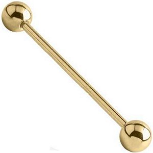 PVD Gold on Titanium Industrial Scaffold Barbell