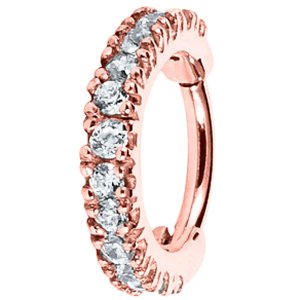 2.2mm Jewelled PVD Rose Gold Hinged Ring