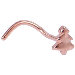 Rose Gold on Steel Christmas Tree Nose Stud