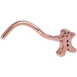 Rose Gold on Steel Gingerbread Man Nose Stud