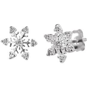 Jewelled Steel Snowflake Ear Studs