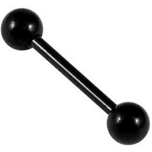 1.6mm Gauge PVD Black on Titanium Barbell