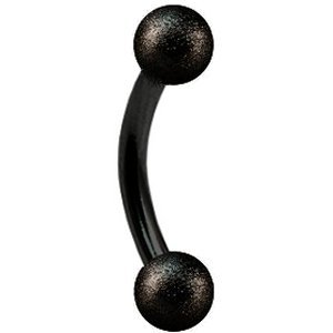 1.2mm Gauge PVD Black Banana with Equal Shimmer Balls