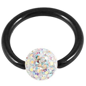 1.0mm Gauge PVD Black on Steel BCR with Smooth Glitter Ball
