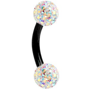 1.2mm Gauge PVD Black on Steel Smooth Glitter Balls Banana