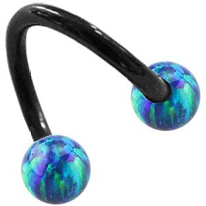 1.2mm Gauge PVD Black on Steel Spiral with Opal Balls