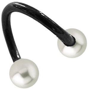 1.6mm Gauge PVD Black on Steel Spiral with Pearl Balls