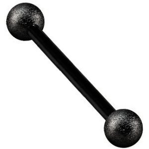 1.6mm Gauge PVD Black on Titanium Barbell with Shimmer Balls