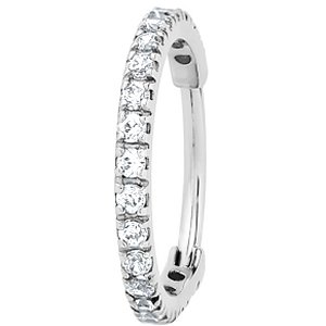 1.7mm Jewelled Steel Hinged Ring