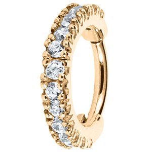2.2mm Jewelled PVD Gold Hinged Ring