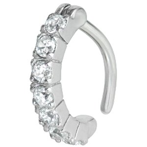 Steel Multi Jewelled Hinged Rook Ring