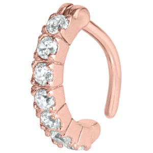 PVD Rose Gold on Steel Multi Jewelled Hinged Rook Ring