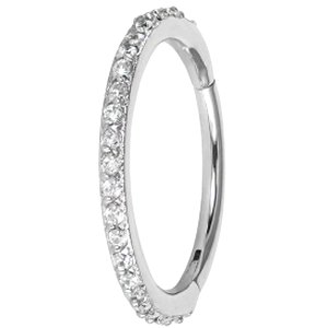 1.4mm Jewelled Steel Hinged Ring