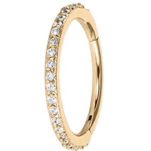 1.4mm Jewelled PVD Gold Hinged Ring