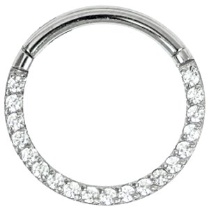 Titanium Pave Set Eternity Hinged Ring