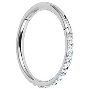 Titanium Pave Set Eternity Hinged Ring