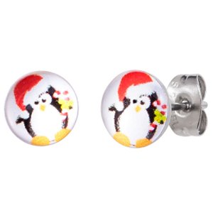 Round Steel Penguin Ear Studs