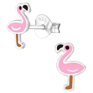 925 Sterling Silver Flamingo Ear Studs
