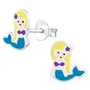 925 Sterling Silver Mermaid Ear Studs