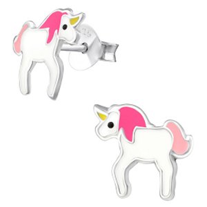 925 Sterling Silver Unicorn Ear Studs