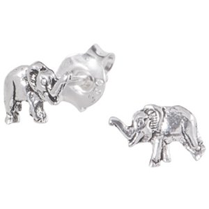 925 Sterling Silver Elephant Ear Studs