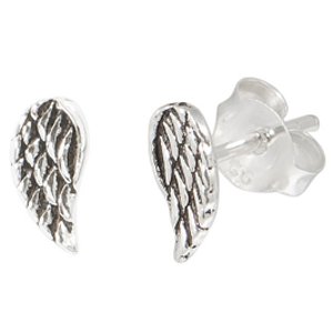 925 Sterling Silver Angel Wing Ear Studs