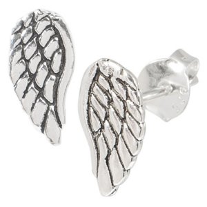 925 Sterling Silver Angel Wing Ear Studs