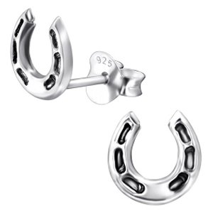 925 Sterling Silver Horseshoe Ear Studs