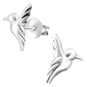 925 Sterling Silver Hummingbird Ear Studs