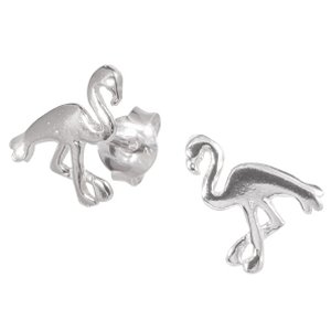 925 Sterling Silver Flamingo Ear Studs