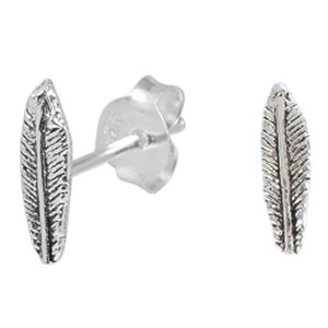 925 Sterling Silver Feather Ear Studs