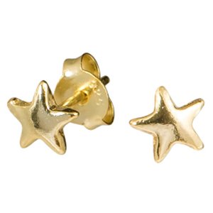Gold-Plated 925 Sterling Silver Star Ear Studs