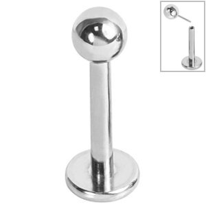 1.2mm Gauge Threadless Titanium Labret with Ball