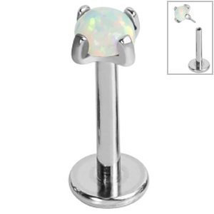 1.0mm Gauge Threadless Titanium Claw Set Opal Labret