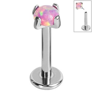 1.2mm Gauge Threadless Titanium Claw Set Opal Labret